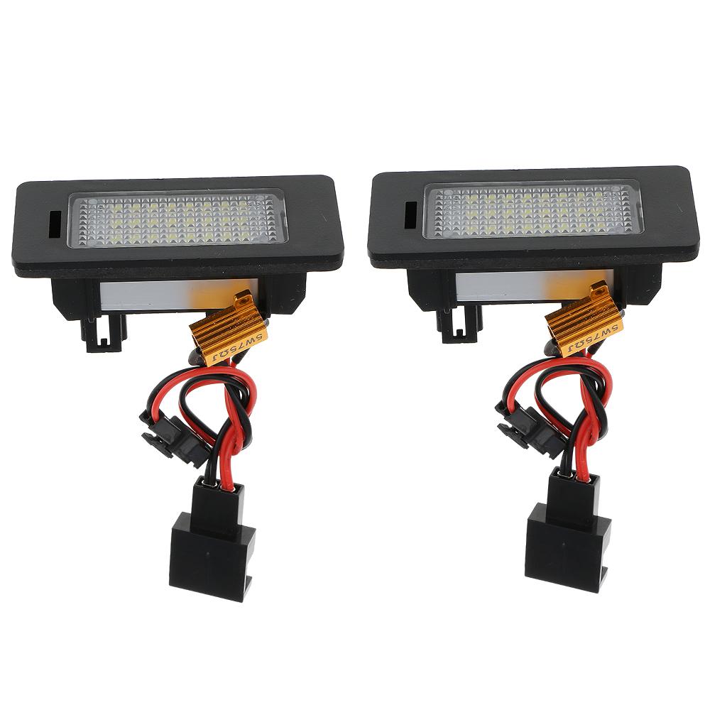 2 Piece LED White Number License Plate Light for VW Golf Plus Jetta Passat