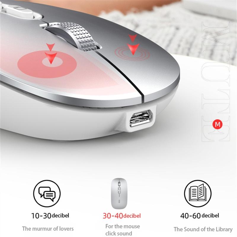 Có Thể Điều Chỉnh DPI Siêu Mỏng Chuột Wirelesss Im Lặng Mini Công Thái Mause Sạc Chuột Không Dây 2.4Ghz Cho Ipad Pro 11 Cho mạc