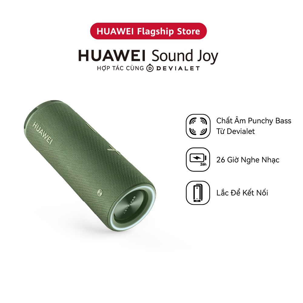 Loa di động HUAWEI Sound Joy | Chất âm Punchy Bass từ Devialet | 26 giờ nghe nhạc | Lắc để kết nối |  Hàng Chính Hãng