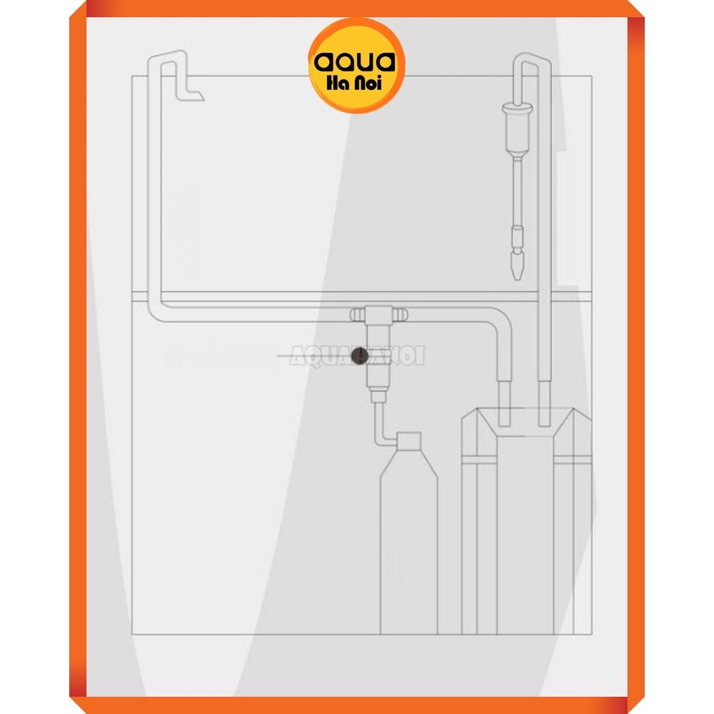 Trộn CO2 chữ T Mufan Phi 12/16mm - kết nối lọc thùng tăng hiệu quả hòa tan CO2