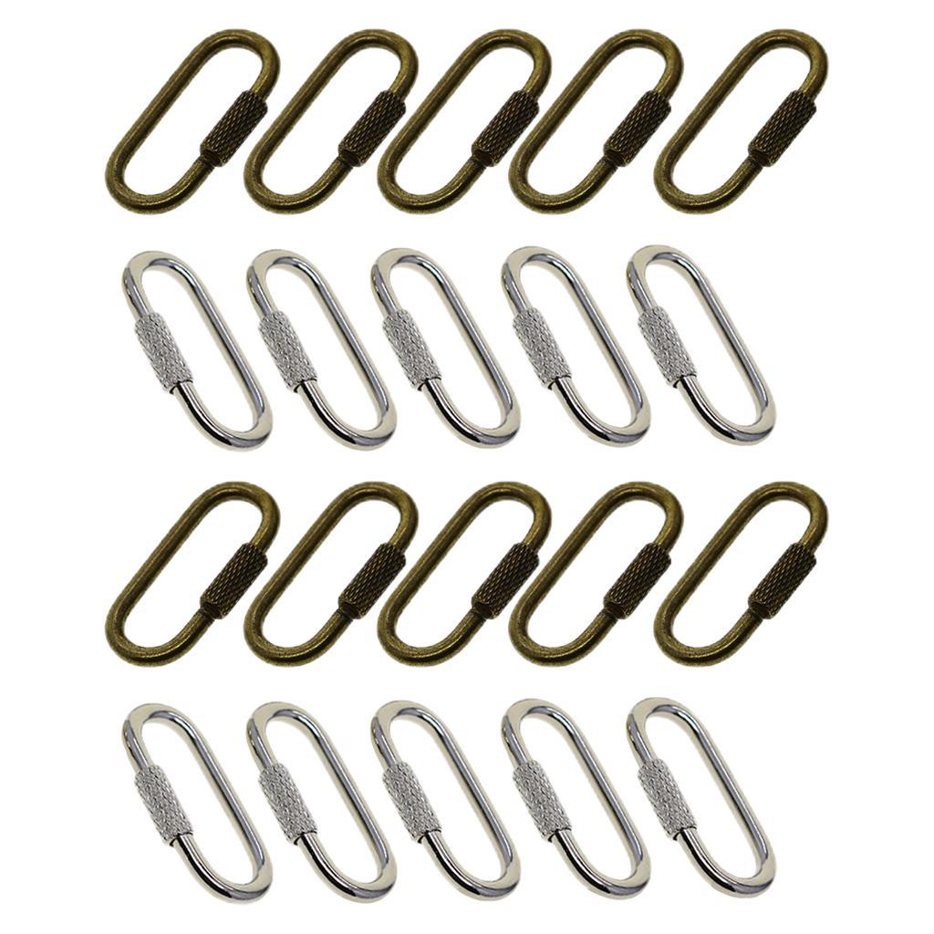 Set of 20 Carabiner Screw O- Hook Rock Climbing Locking