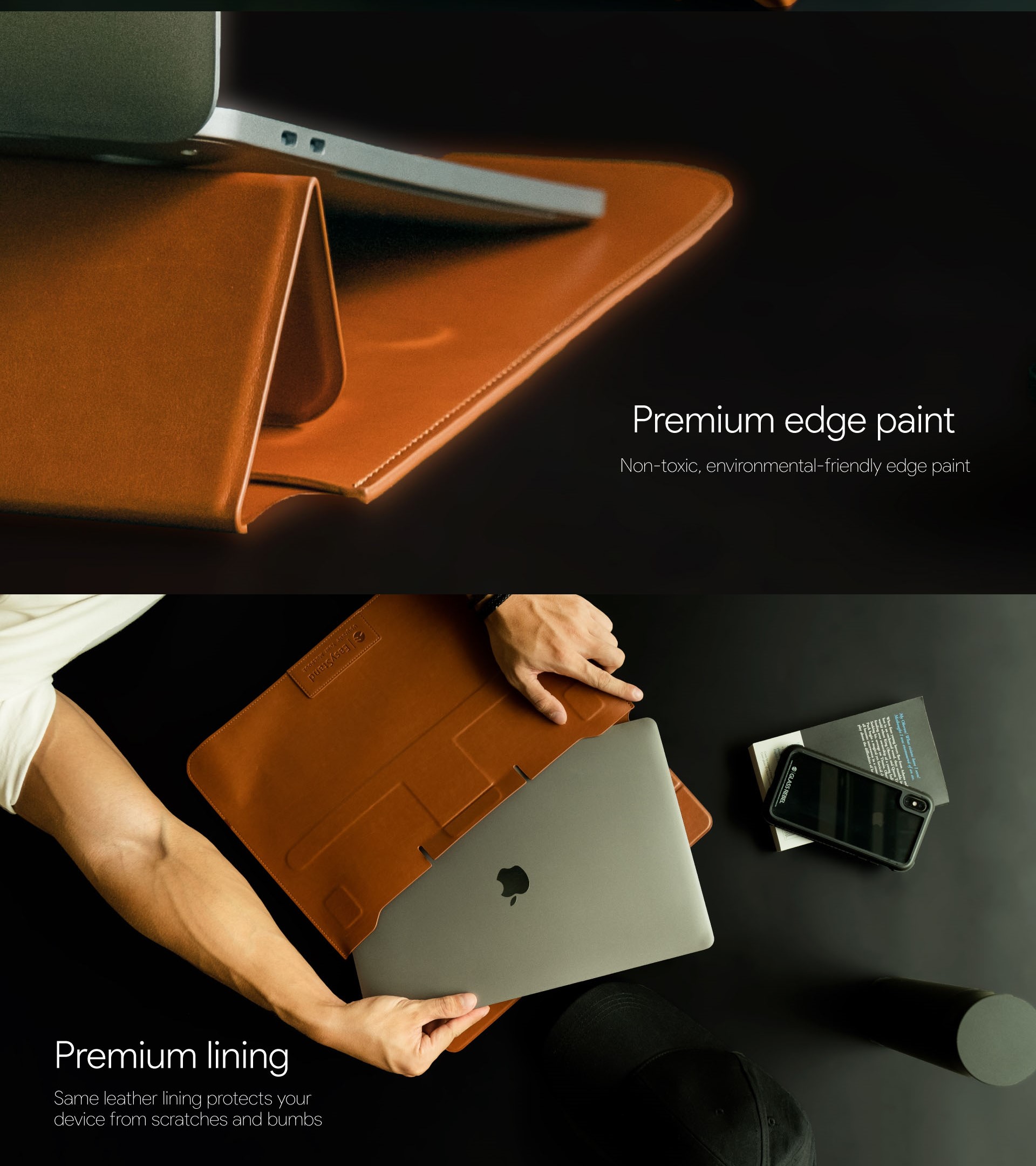 Bao da, Túi đựng da SWITCHEASY EasyStand dành cho Macbook Air / Macbook Pro 13 / Surface Pro / Surface laptop 13- Hàng Chính Hãng