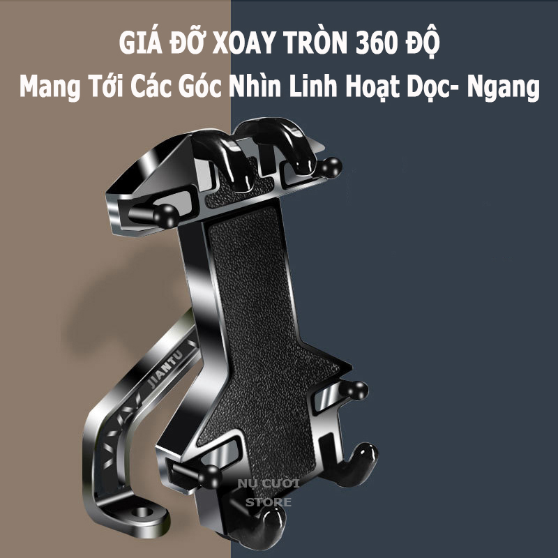 Giá Đỡ Điện Thoại Trên Xe Máy, Xe Đạp Điện; Kẹp Gương Xe; Xoay 360 Độ; Giá Đở Đế Giữ Dành Cho Xe Mô Tô - Hàng Nhập Khẩu