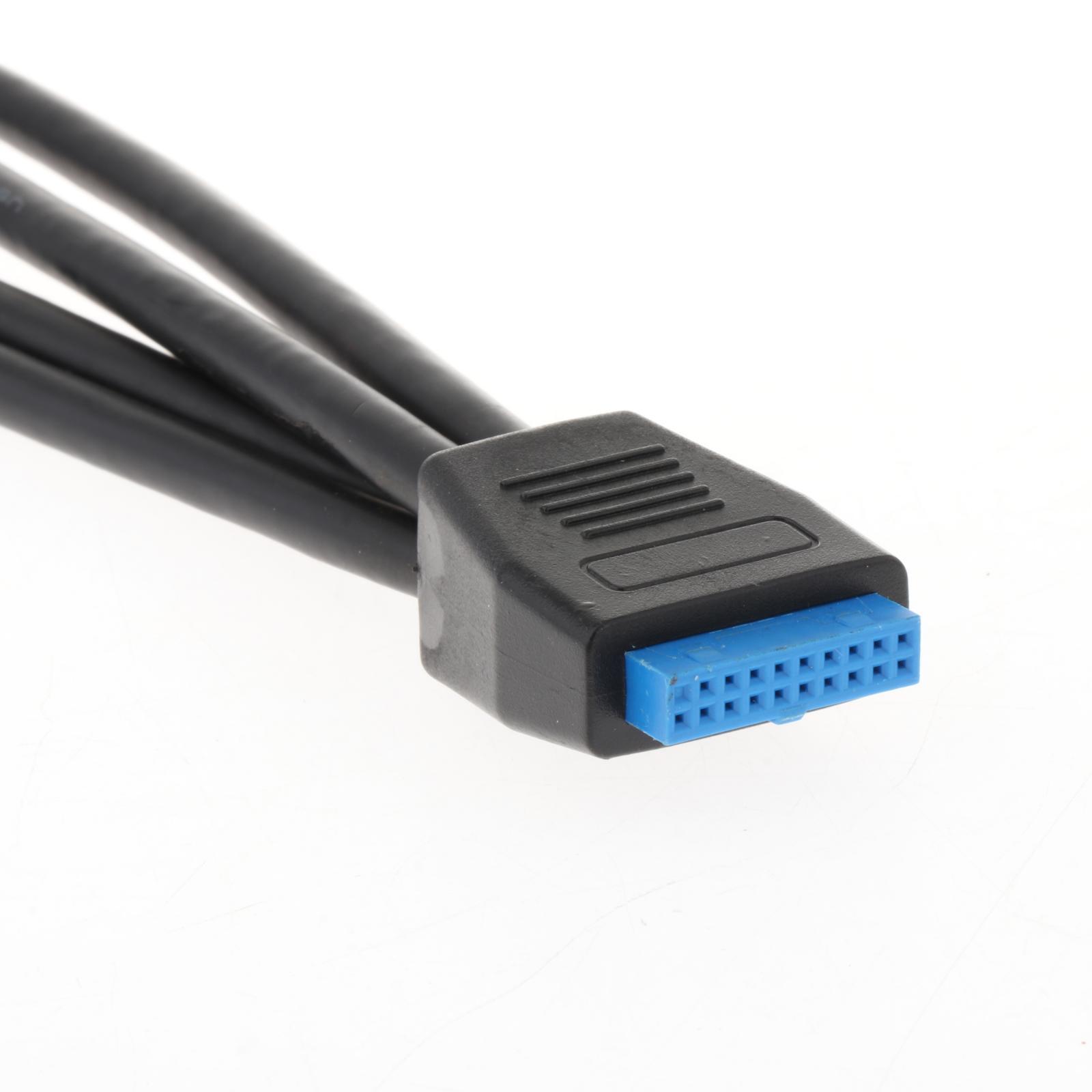 19 Pin USB Header Male 1 to 2 Female USB Cable Connector for Motherboard