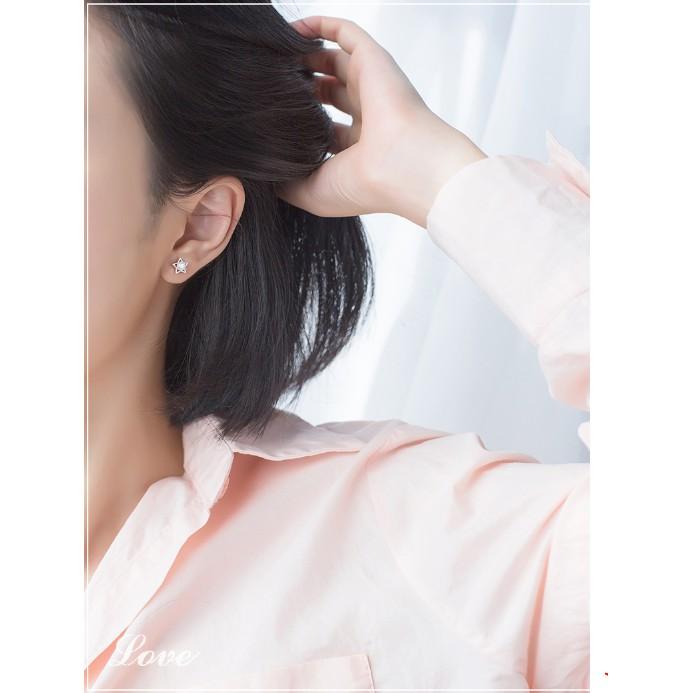 Khuyên tai bạc Ý s925 Sao đính hạt Ngọc E6786 - AROCH Jewelry