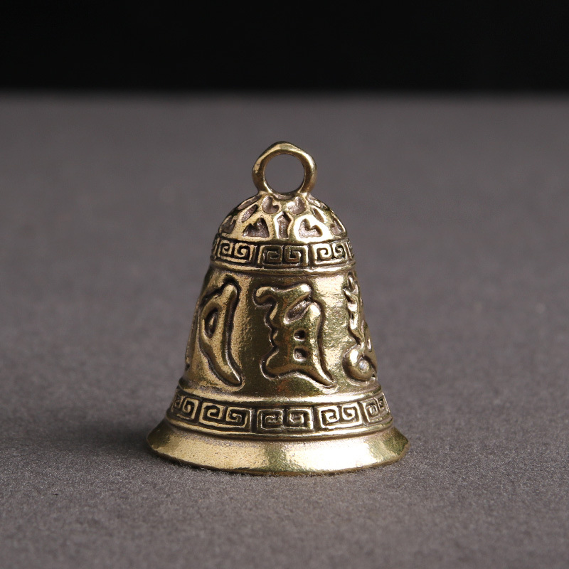 Chuông phong thủy trưng bày bàn thờ mini, chuông đồng làm móc khóa mang ý nghĩa may mắn và bình an Giàu có Quà tặng Đồ trang trí 