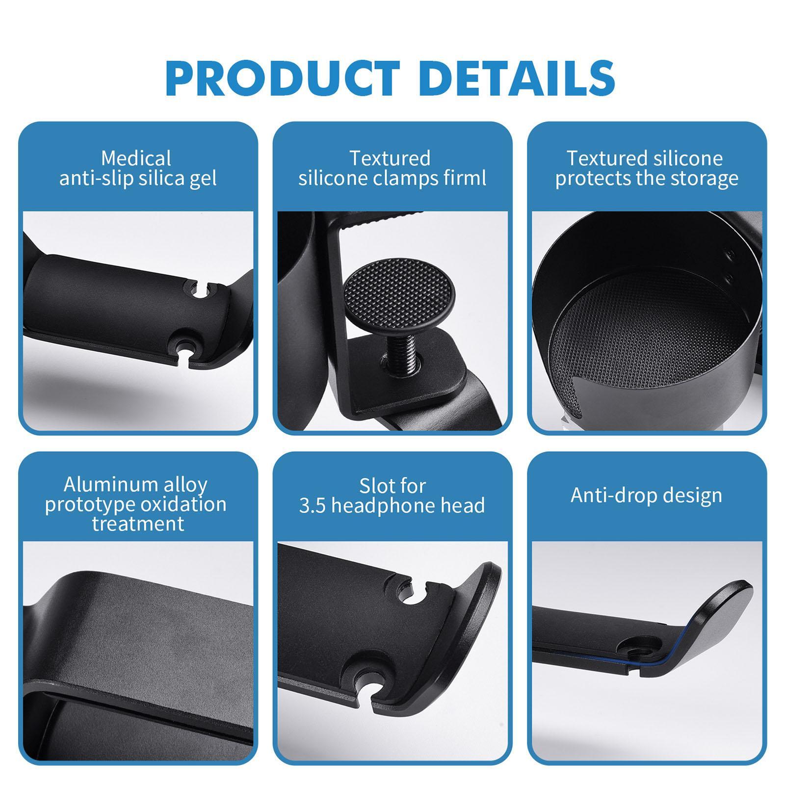Headphone Stand Cup Holder 360° Rotating Headset Bracket Rack Gaming Headset