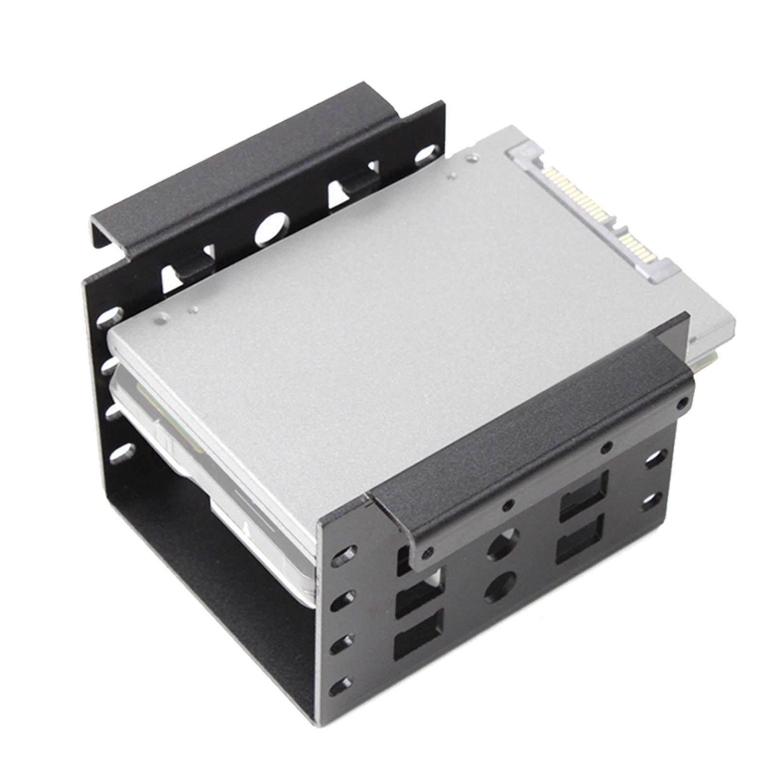 2x 2.5 Inch to 3.5 Inch SSD HDD Hard Drive Caddy Black with SATA Cable