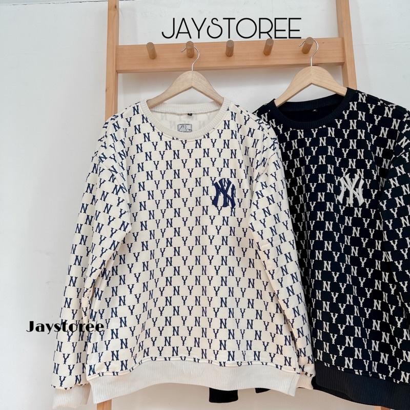 Áo Sweater Unisex NY màu ĐEN/KEM Vải Chân cua Form Rộng Ulzzang Unisex Nam nữ unisex Jaystoree