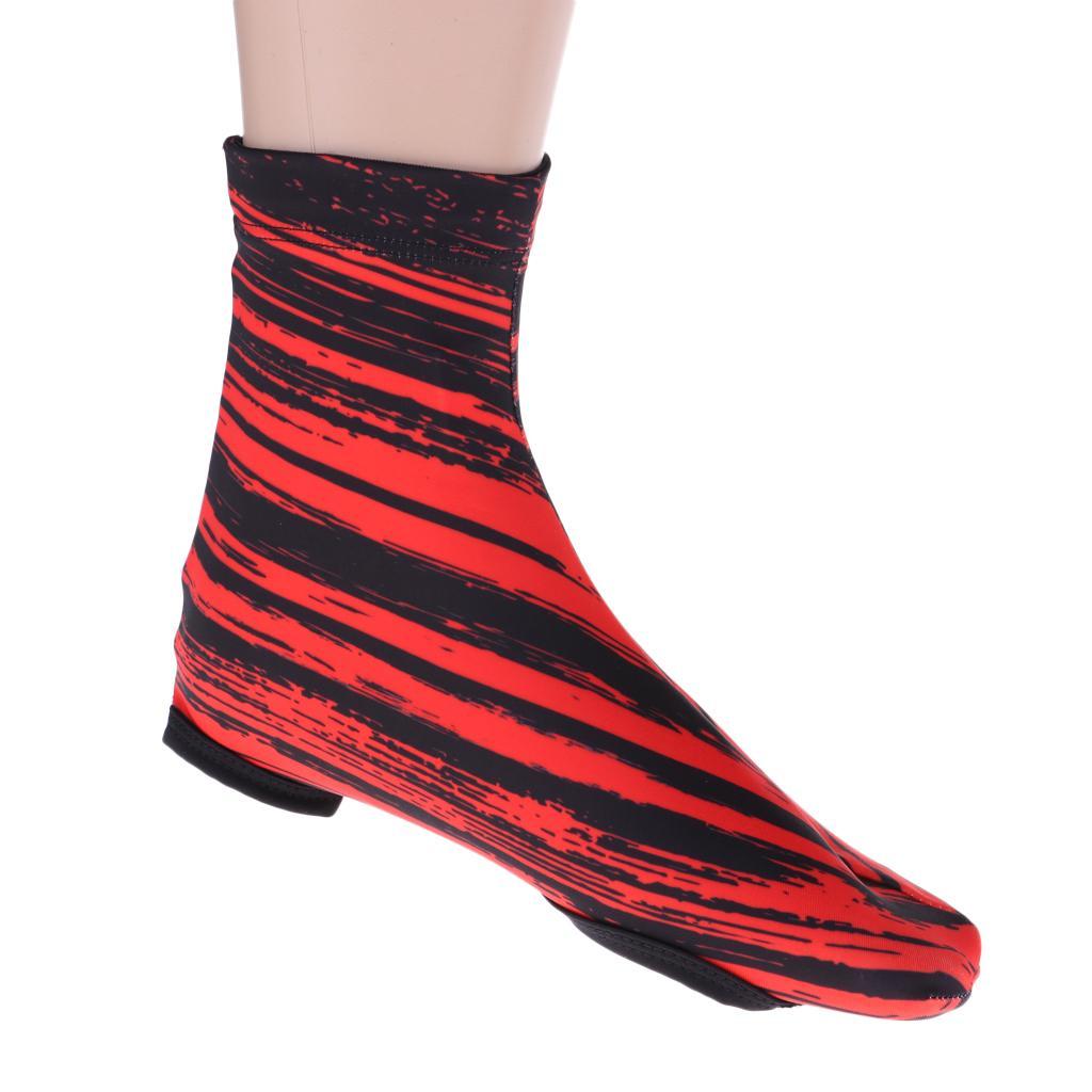 Windproof Bike Cycling Shoe Covers Winter Biking Zipper Overshoes Red M