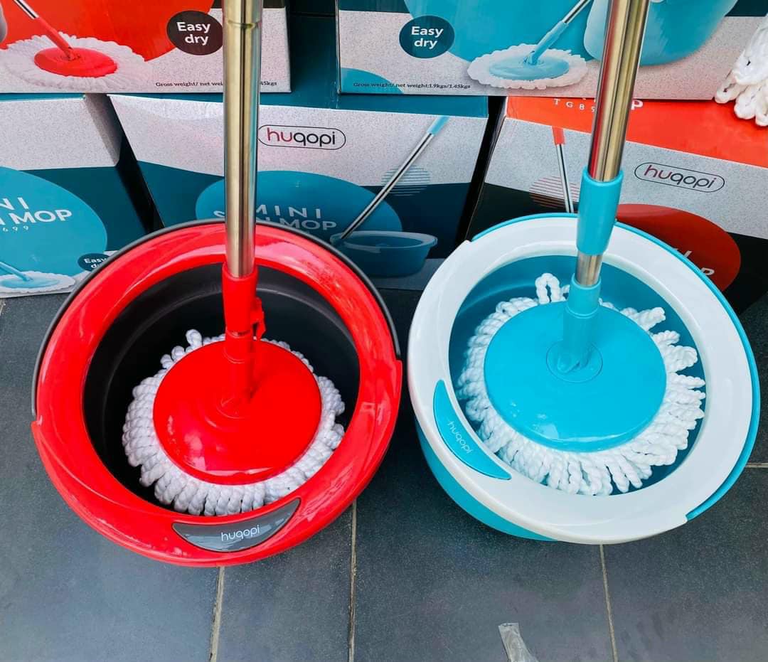 Chổi Lau Nhà Hàn Quốc tròn Thế Hệ Mới, Xoay 360 Tự Vắt Thông Minh