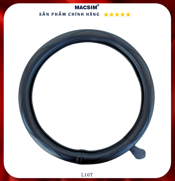 Bọc vô lăng cao cấp Macsim mã L16T mới chất liệu da thật - Khâu tay 100% size M phù hợp các loại xe