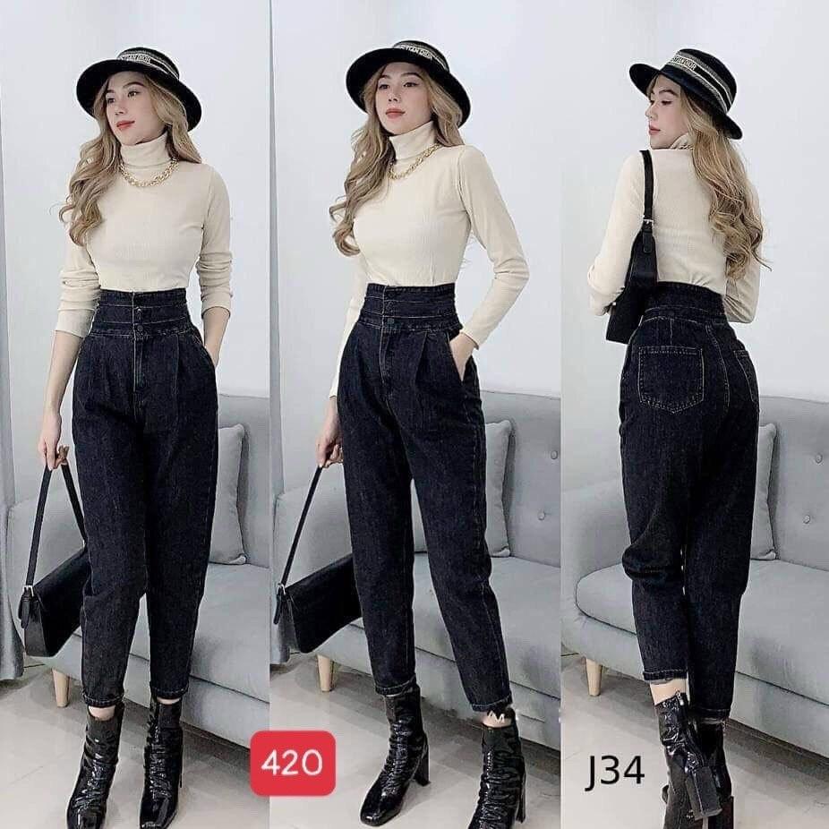 Quần baggy nữ đẹp murad_fashion, quần baggy màu đen bó chân lưng cao cá tính 2021 bgn420