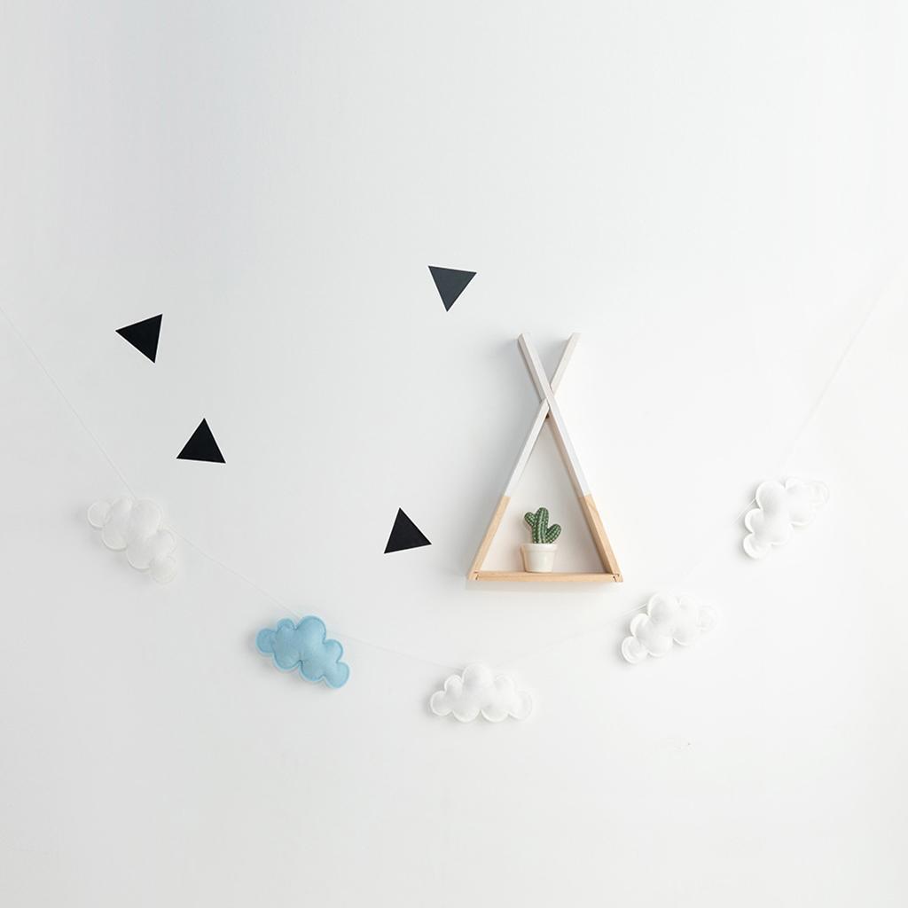 3X Hanging Clouds Garland for Baby Shower, Wedding Party Decor White and Blue