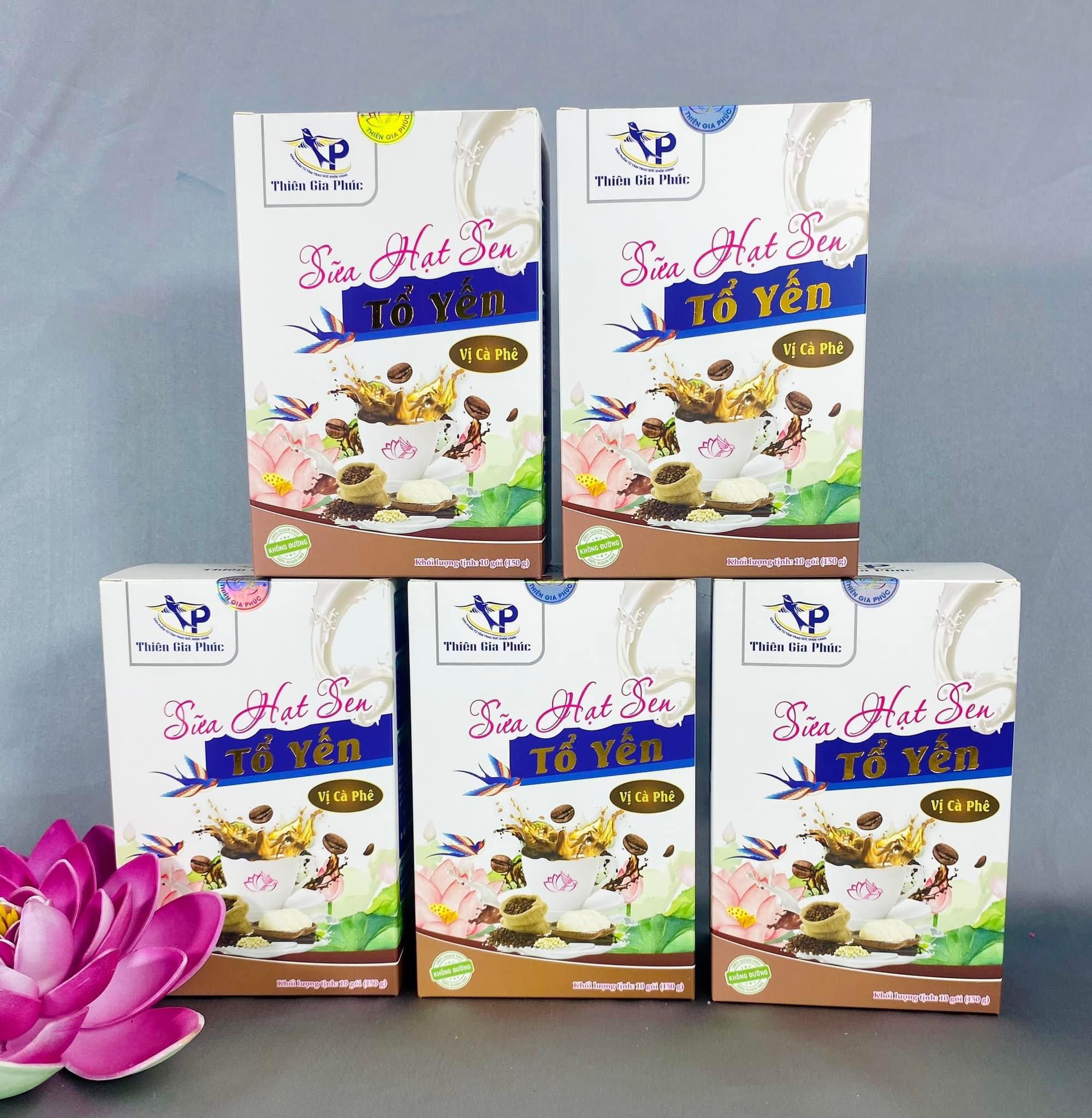 Sữa sen tổ yến vị cà phê Thiên Gia Phúc 150g 10 gói (Hộp mềm)