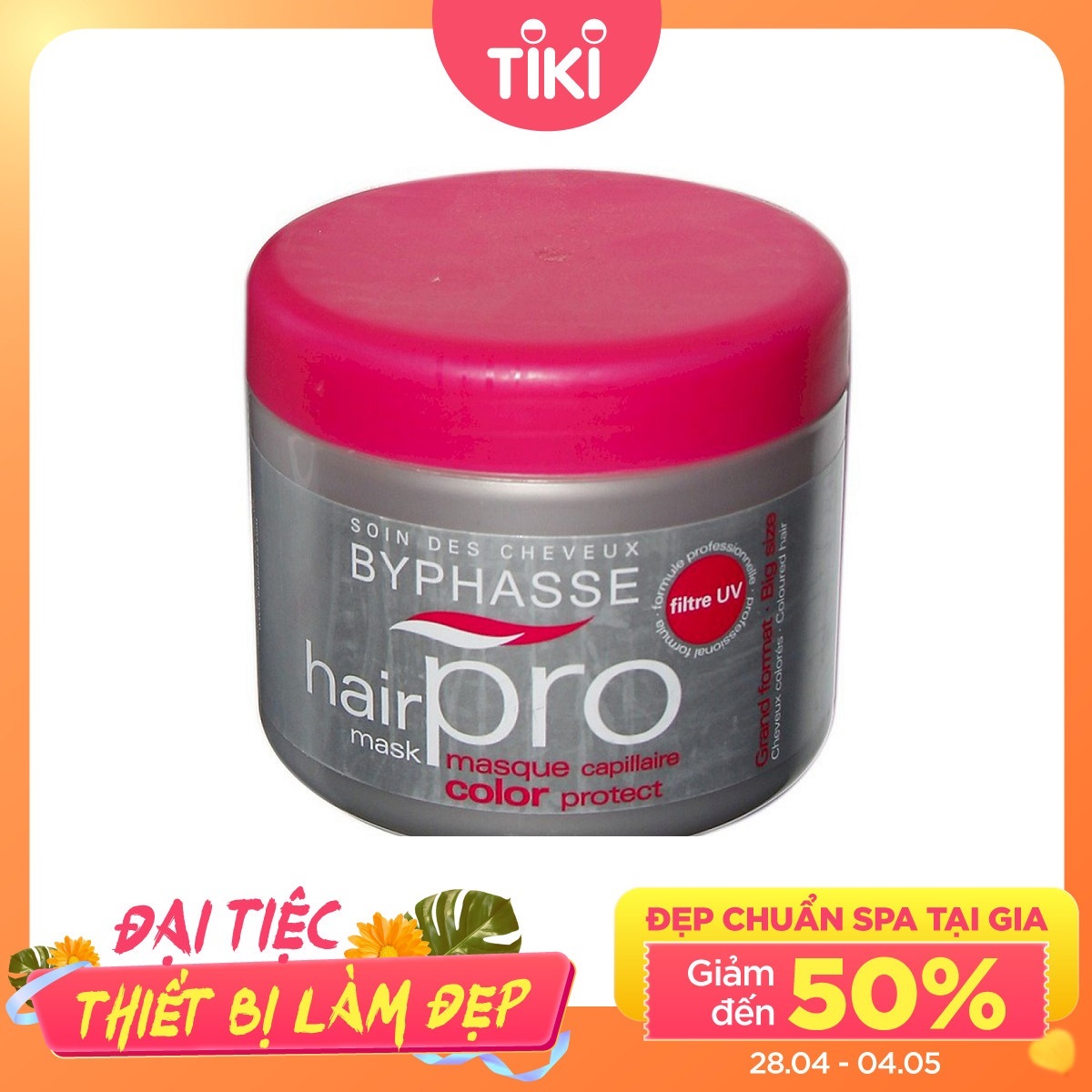 Kem ủ tóc hair pro Byphasse 500ml dành cho tóc nhuộm