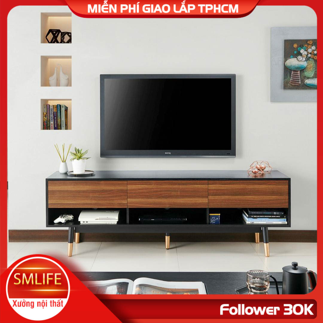 Kệ Tivi gỗ hiện đại SMLIFE Temple | Gỗ MDF dày 17mm chống ẩm | D180xR40xC55cm