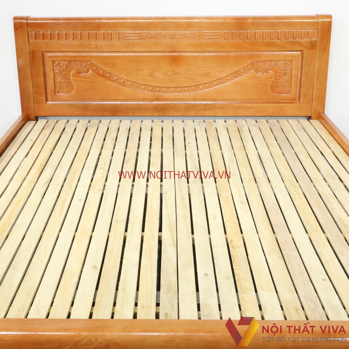 Giường Ngủ Gỗ Sồi Nga Màu Cánh Gián Đẹp Giá Rẻ