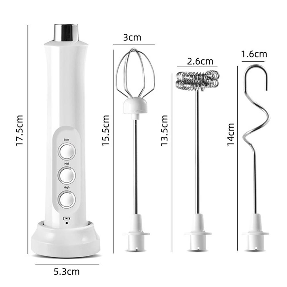 Cầm Tay Bọt Sữa Trứng Be 3 Tốc Độ Điện Đánh Cà Phê Bọt Sữa Phối USB Sạc Máy Xay Thực Phẩm Dụng Cụ Nhà Bếp