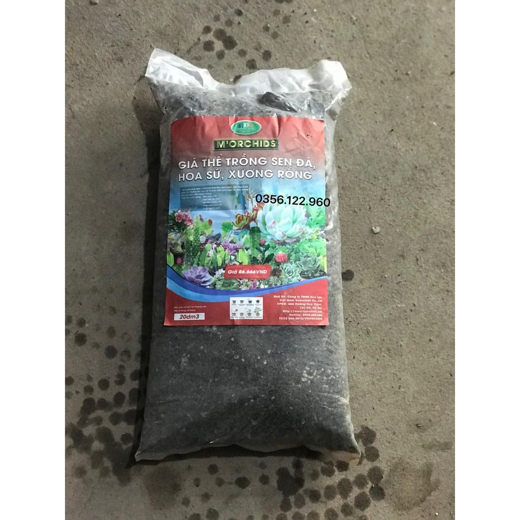 Giá thể đất trồng xương rồng, sen đá loại 1 túi 1,8kg - 20dm3