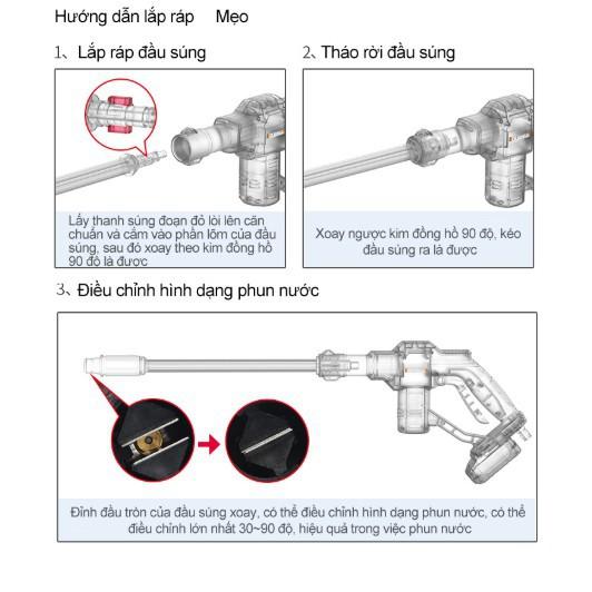 Súng rửa xe ô tô áp lực cao  cầm tay dùng pin sạc 12V Guanxin - Gia dụng SG