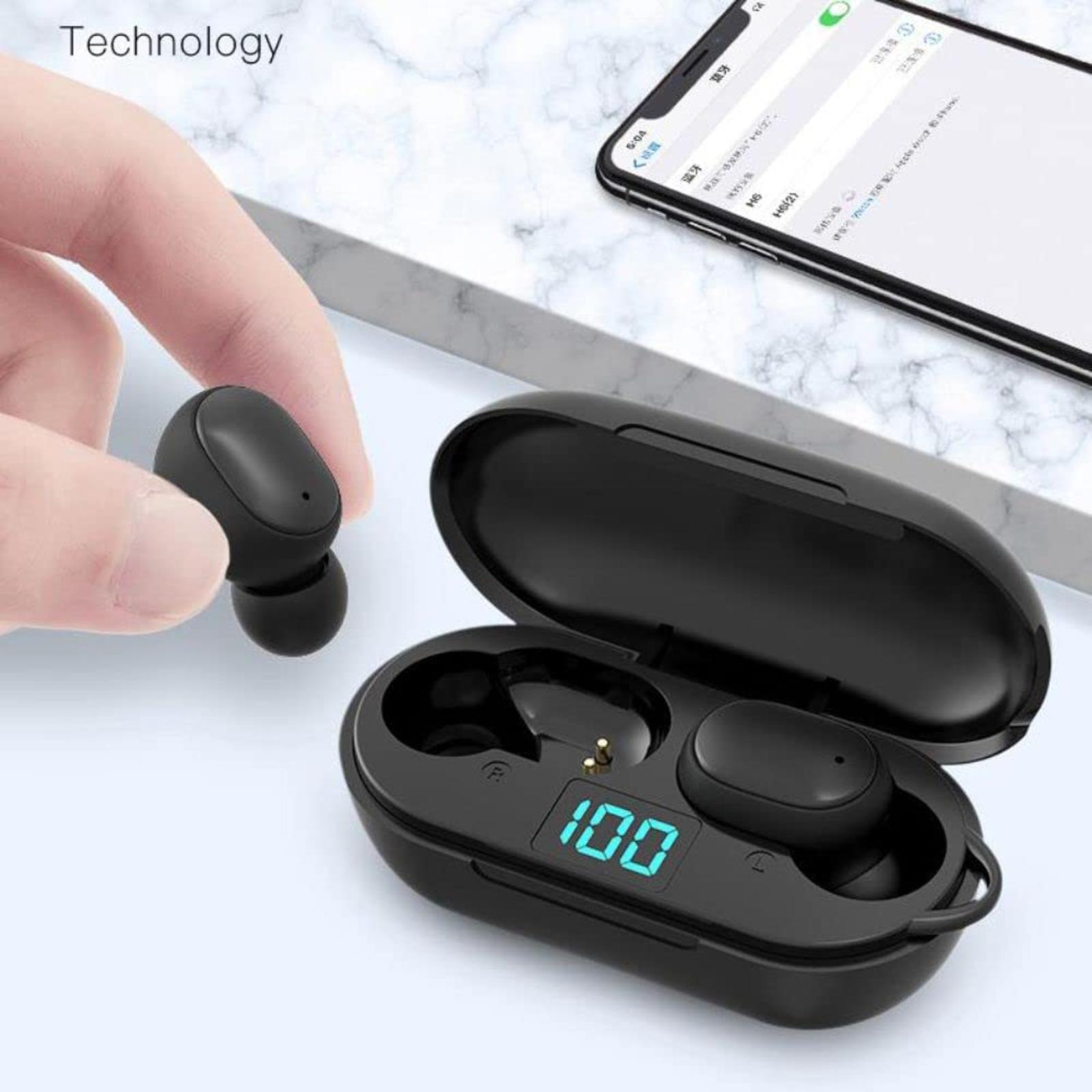 BT5.0 Tai Nghe Không Dây Chân Thực Tai Nghe Nhét Tai Mini Tai Nghe Thể Thao Chống Thấm Mồ Hôi Tai Nghe Nhét Tai Có Hộp Sạc Mic Hiển Thị Pin