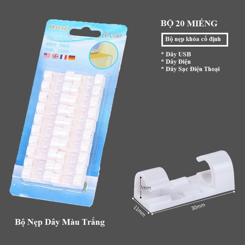 Nẹp Cố Định Dây Điện Kẹp Giữ Cáp Sạc ℍ   Nẹp Dây Điện Chống Rối, Dán Tường