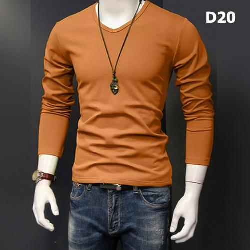 Áo thun nam cổ tim dài tay đẹp nhiều màu đủ size