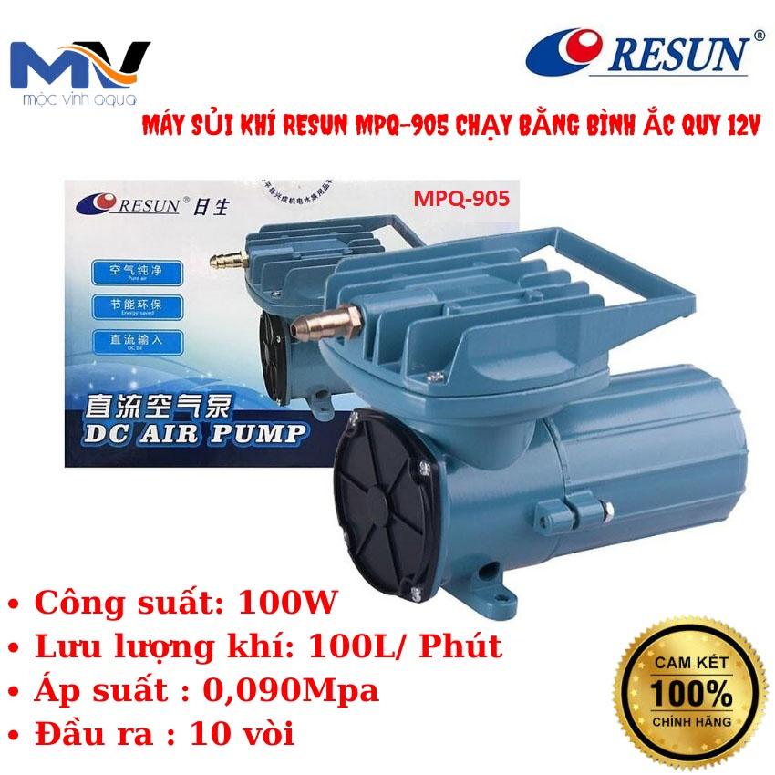 Máy sủi oxy Resun MPQ-902/MQP-903/MQP-904/MQP905/MQP-906/MPQ-907 chạy bằng bình Ắc Quy 12V