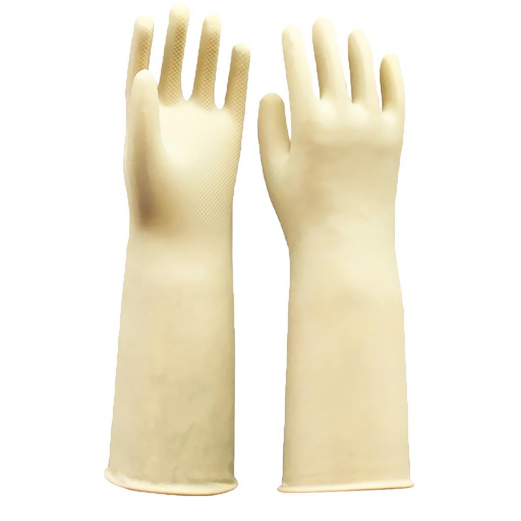 2 Pairs Rubber Latex Gloves 60cm Long Gloves Industrial Home Gardening Work