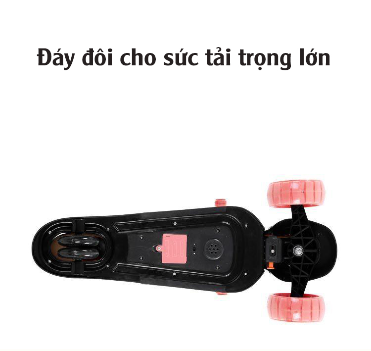 Xe scooter 3 bánh tự cân bằng, xe scooter 3 in 1 cho bé, có ghế gấp gọn, có nhạc và đèn LED bánh xe (yoyođỏ)