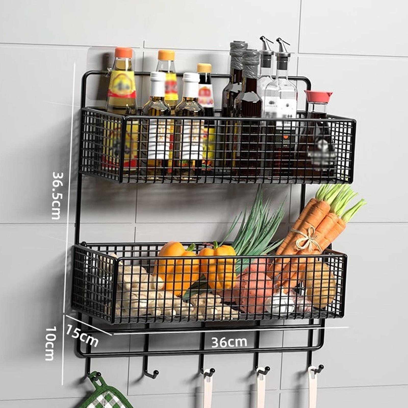 Minimalist Hanging Fruit Basket Wall Mounted Shelves for Bathroom Craft Room