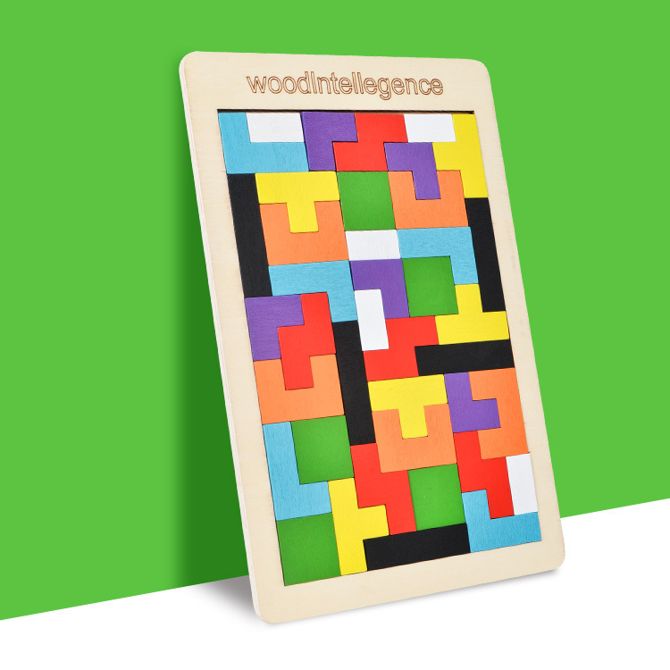 Đồ Chơi Thông Minh Sáng Tạo Cho Bé Bộ Ghép Hình Xếp Hình Tetris Bằng Gỗ Cao Cấp Cho Bé