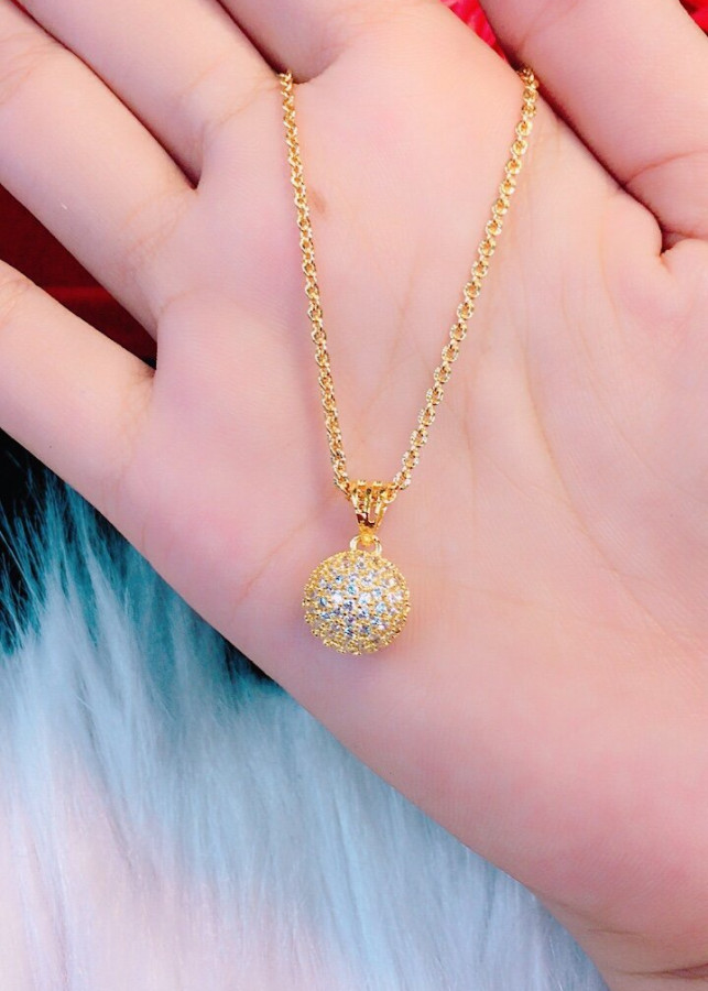 Dây chuyền nữ trái cầu xoàn mạ vàng 18k mã 9073