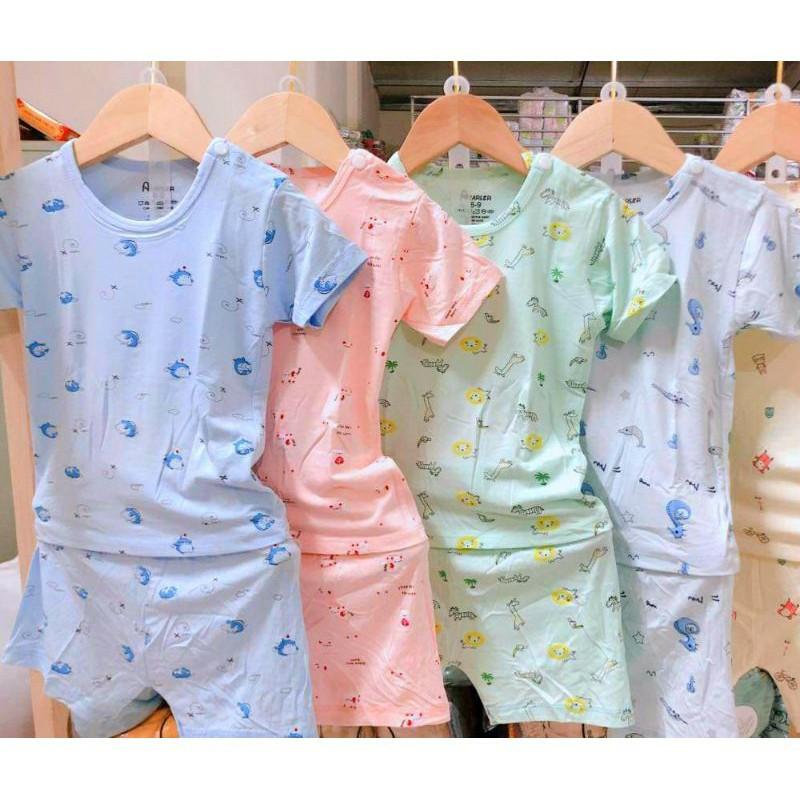 Bộ cộc tay chất thun lạnh cực mát nền màu họa tiết cực yêu cho con mặc mát mùa hè