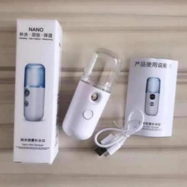 Máy phun sương Nano mini (Máy xông mặt mini) Giữ ẩm da, chống lão hoá, làm mát da cấp tốc