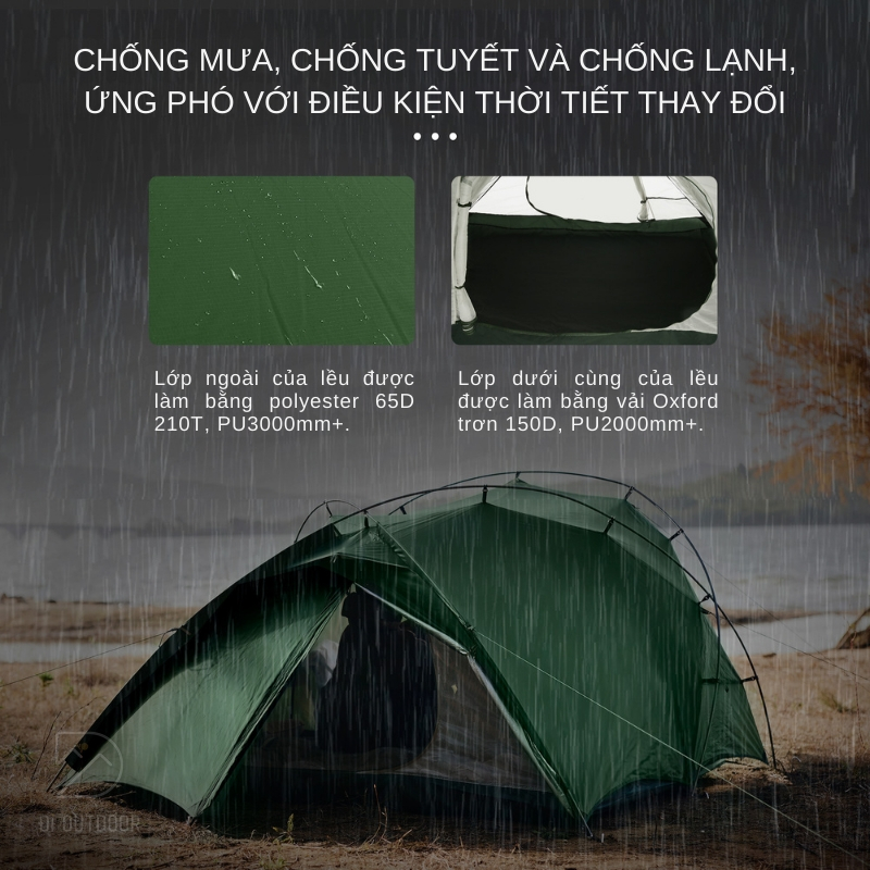 Lều Cắm Trại 2 Người Cao Cấp Naturehike Hillock6 CNK2300ZP040