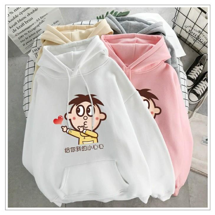 Áo hoodie cậu bé bắn tim chất nỉ bông dày siêu ấm 59