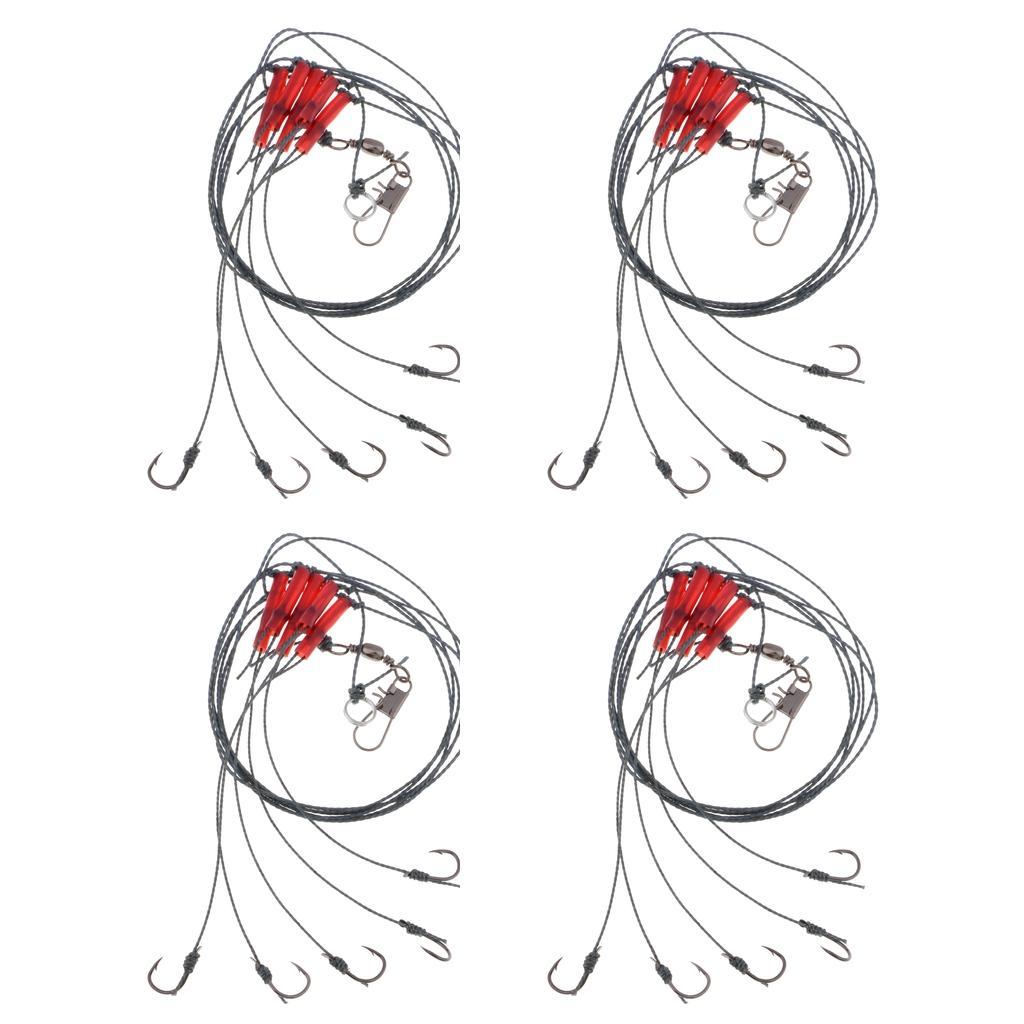 100m PE Fishing Wire and 5pcs Fishing String Hook Fish Rigs Lure Baits Hook