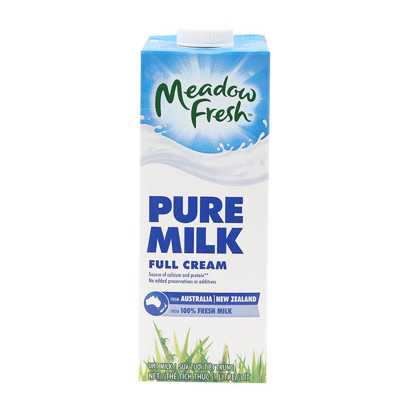 Thùng 12 hộp Sữa tươi tiệt trùng nguyên kem Meadow Fresh 1L hàng New Zealand