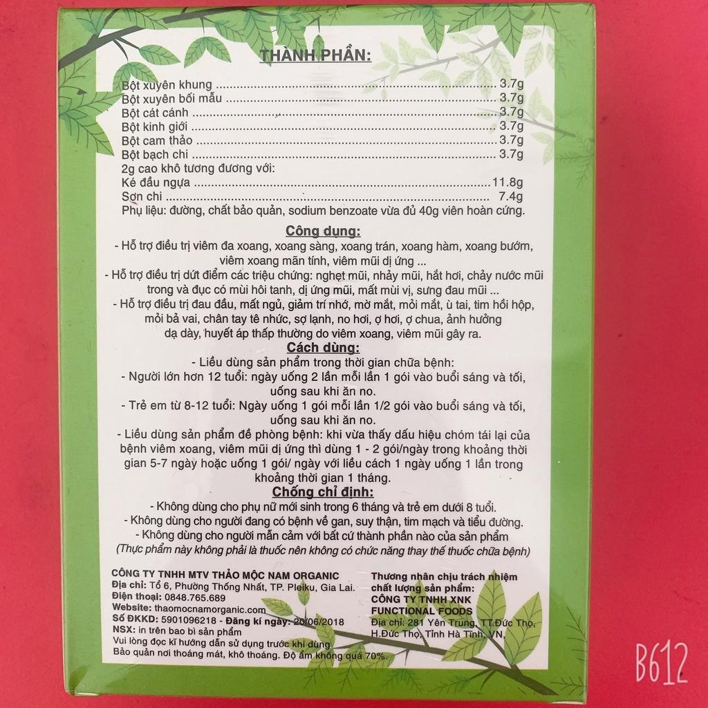 XOANG Thảo Mộc Nam.Hàng chính hãng chuyên hỗ trợ các loại viêm xoang và viêm mũi dị ứng.Hộp 30 gói.