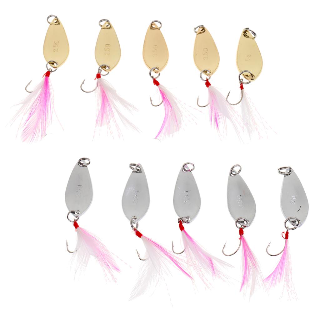 Spoon Hard Fishing Baits Metal Spinner Bionic Baits with Single Hook Feather