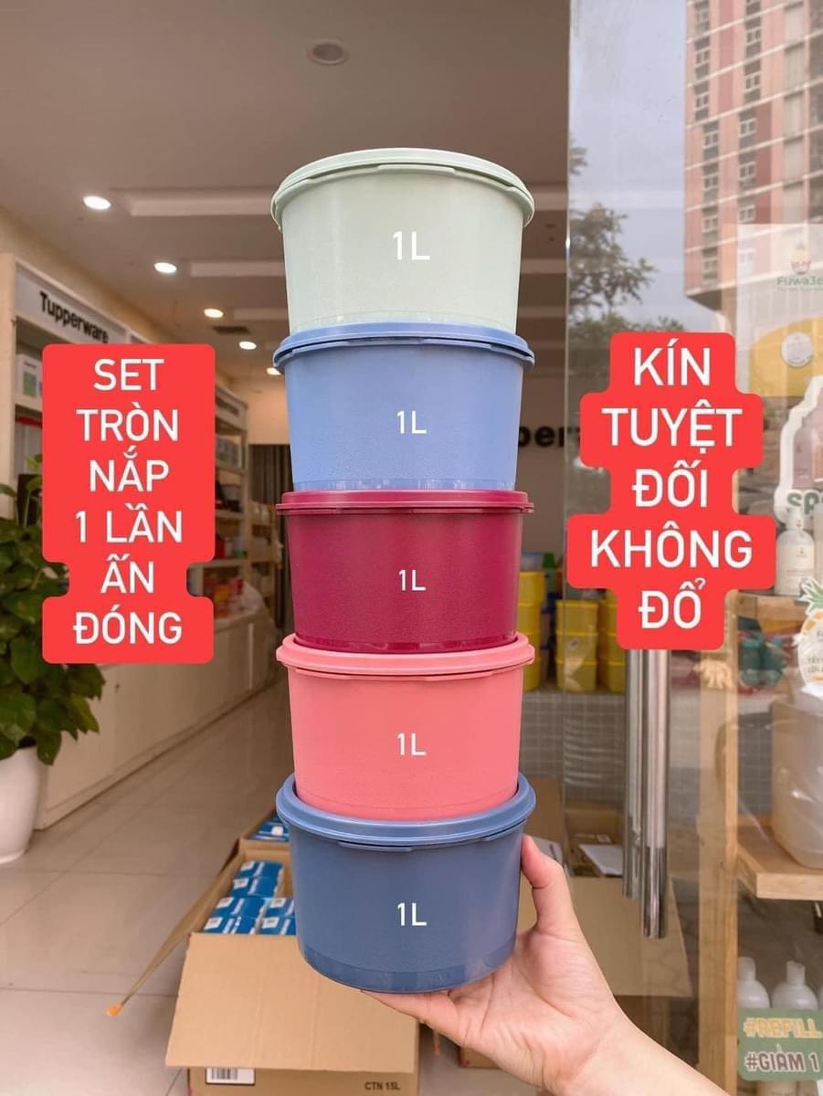Bộ Hộp Bảo Quản Thực Phẩm Tupperware Mini Deco - Kín Nước - Đóng Hộp Chỉ Một Nút Ấn