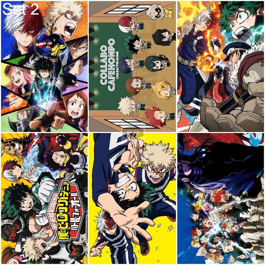 Bộ 6 Áp phích - Poster Anime Boku No Hero Academia - Học Viện Anh Hùng (bóc dán) - A3,A4,A5