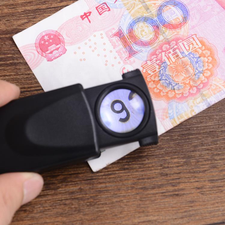 Kính Lúp Mini Cầm Tay Có Đèn 30X Đen