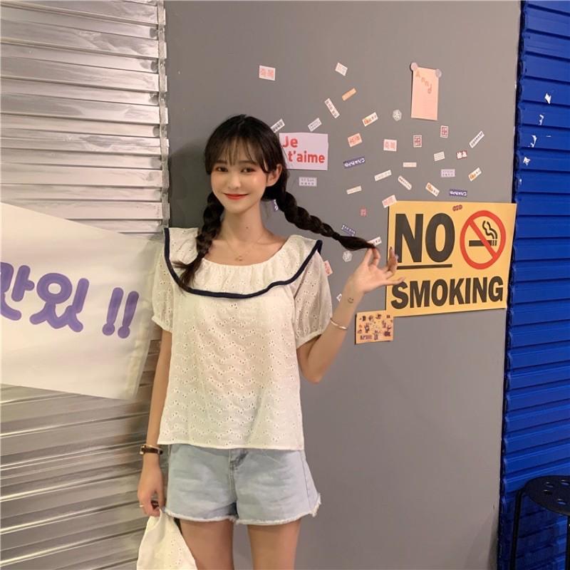 Áo cổ bèo dễ thương