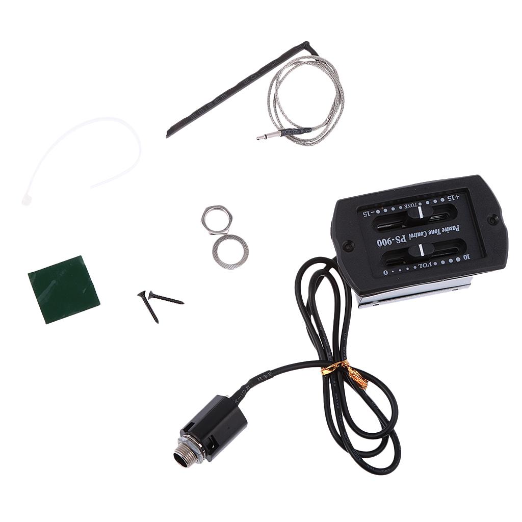 2-band EQ Equalizer Pre-wired Preamp Piezo Pickup Kit for Acoustic Guitar