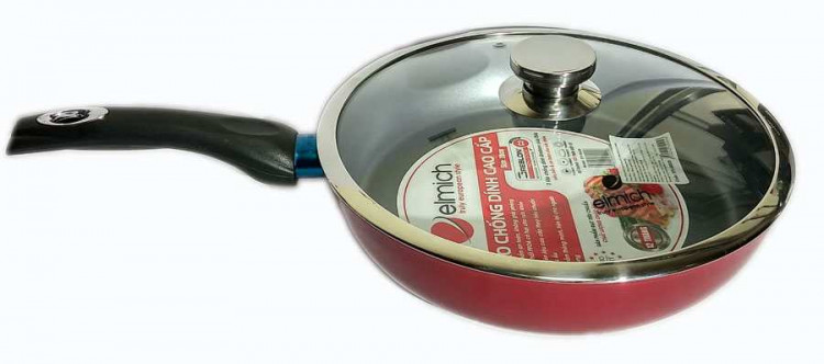 Chảo chống dính Elmich đáy từ có vung kính EIV-50028