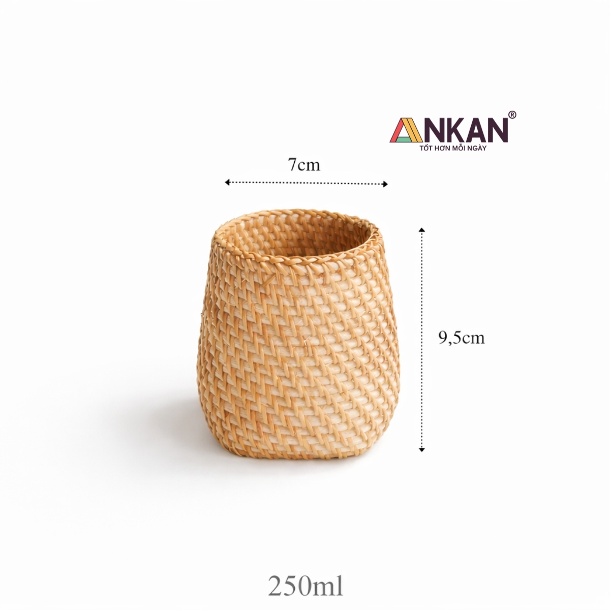 Cốc Mây Tre Đan Thủ Công Đa Năng - Đựng Bút, Cắm Hoa, Trang Trí Bàn Làm Việc - Phong Cách Vintage