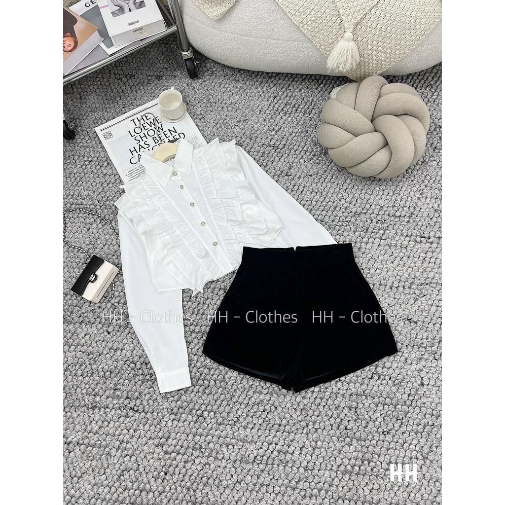 SET ĐI CHƠI, SET 2 MÓN ÁO KIỂU CỔ SƠ MI TAY DÀI PHỐI QUẦN ĐÙI CỰC XINH IU